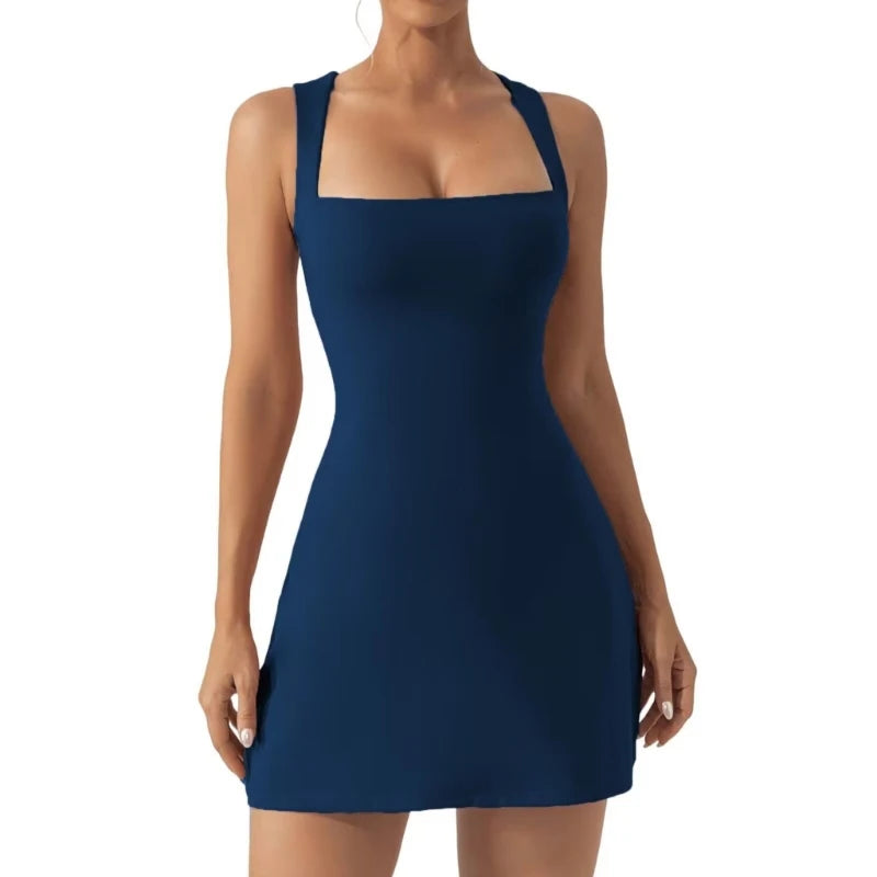 Sexy Flare Mini Dress Womens Summer Fashion Square Neck Sleeveless Par Mega Mart Center Sexy Flare Mini Dress Womens Summer Fashion Square Neck Sleeveless Par Mega Mart Center