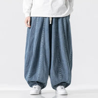 Men's Wide Leg Jeans Fashion Loose Hip Hop Denim Pants Male Solid Streetwear Vintage Straight Japanese Styles Wide Leg Pants Man