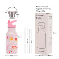 New 350Ml Insulated Cup Double-Layer Stainless Steel Sports Kettle Portable Outdoor Double Lid Handle With Straw Insulated Cup
