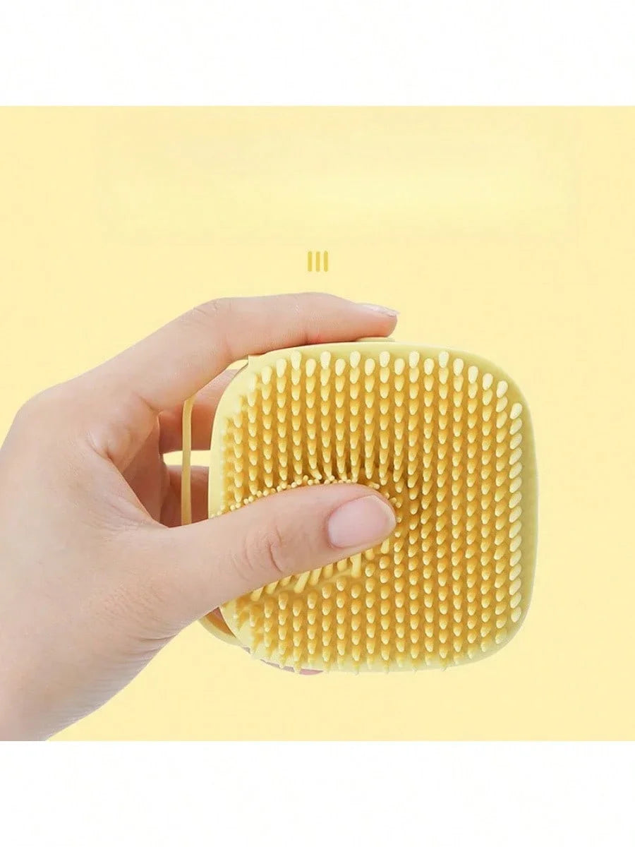 Dog Bathing Brush Pet Massage Brush Shampoo Dispenser Soft Silicone Brush Rubber Bristle for Dogs and Cats Shower Grooming Tool