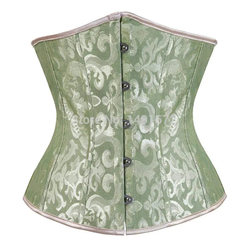 Pink Corset Underbust Top Wome Plus Size Waist Cincher Sexy Gothic Corpete Corselet Fashion Black White Red Blue Rose