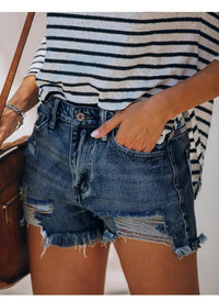 2020 Hot sale summer women's ripped jeans shorts fashion casual slim denim shorts office ladies shorts clothing S-2XL