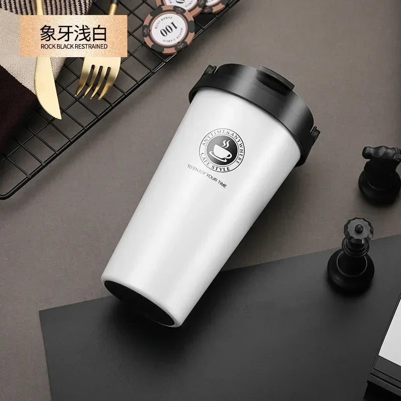 Stainless Steel Coffee Mugs Insulated Water Bottles with Handle Portable Thermos Cup Double Layer Tumbler Vacuum Flask