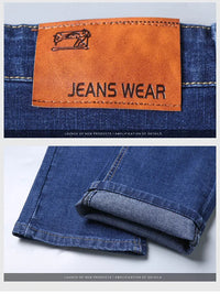 2025 Spring Autumn New Men's Jeans Casual Straight Stretch Fashion Classic Blue Black Work Denim Trousers Male Brand Clothing