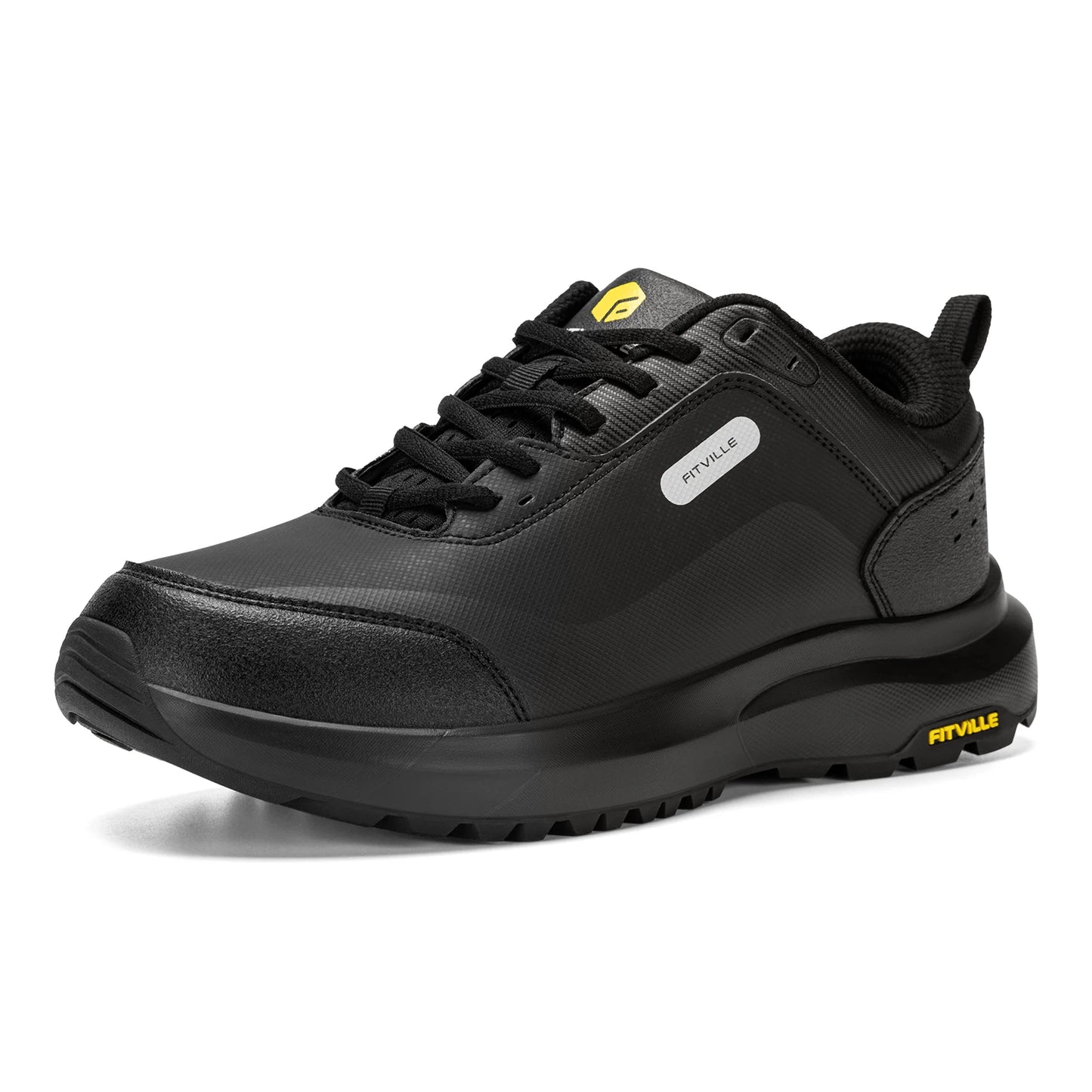 FitVille Men's Shoes Wide Width Outdoor Hiking Shoes Lightweight Breathable for Swollen Feet Correction Toes Relieve Pain