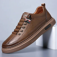 Classic 2025 Brand Original High Quality Men's Shallow Mouth Leather Casual Walking Shoes Outdoor Indoor Two Wear Shoes