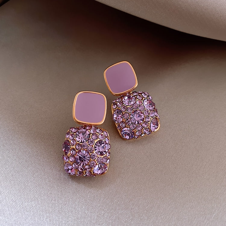 Earrings Retro Temperament Europe and America 2023 New High-quality Purple Earrings Female Exquisite Niche Fashion Stud Earrings