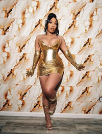 Gold Sparkly Mini Evening Cocktail Dresses Black Girl Sweetheart Corset Lace-up Ruched Customsized Birthday Party Gala Gown