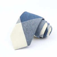 Mens Ties 7cm Classic Cotton Handmade Skinny Grey Brown Striped  Neckties Narrow Collar Slim Plaid Casual Tie Accessories Gift