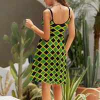 Flags of Jamaica Casual Dress Holiday Spaghetti Straps Black Green Aesthetic Dresses Ladies Night Club Graphic Vestidos