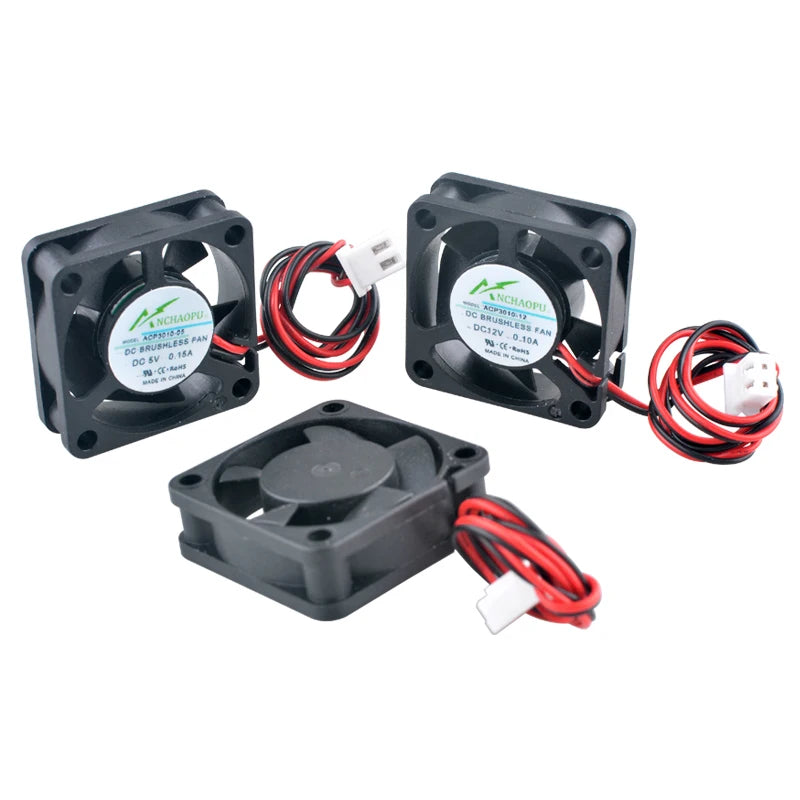 ANCHAOPU ACP3010 3cm 30mm fan 30x30x10mm DC5V/12V/24V 2pin Micro axial flow fan cooling fan for power printers