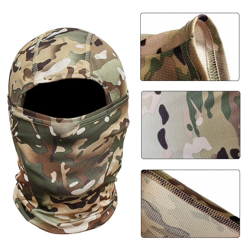 Tactical Camouflage Balaclava Full Face Mask Head Gear Sports Hat Hunting Bicycle Cycling Army Multicam Bandana Neck Gaiter