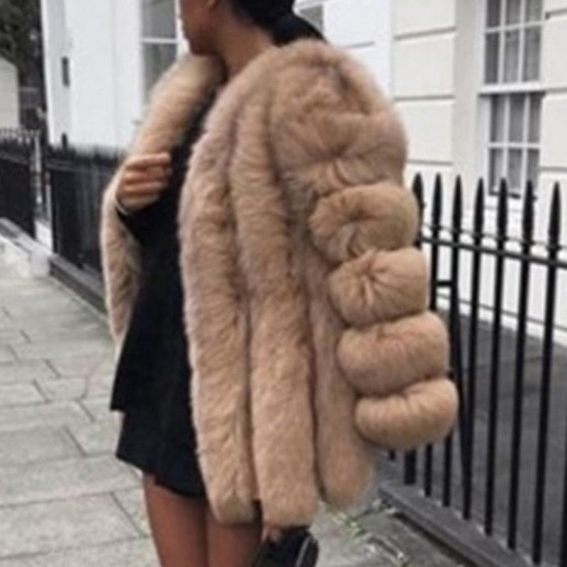 Women Coat Mink Coats Winter Top Fashion Fur Coat Elegant Thick Warm Outerwear Fake Fur Jacket Chaquetas Mujer 2021 L3