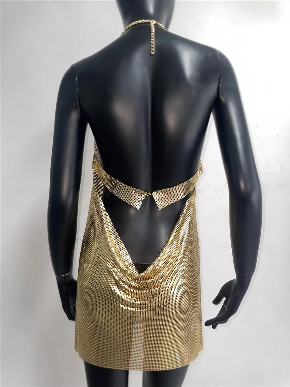 Women Luxury Metallic Sequins Mini Dress Sexy Backless Halter Neck Dee Mega Mart Center Women Luxury Metallic Sequins Mini Dress Sexy Backless Halter Neck Dee Mega Mart Center
