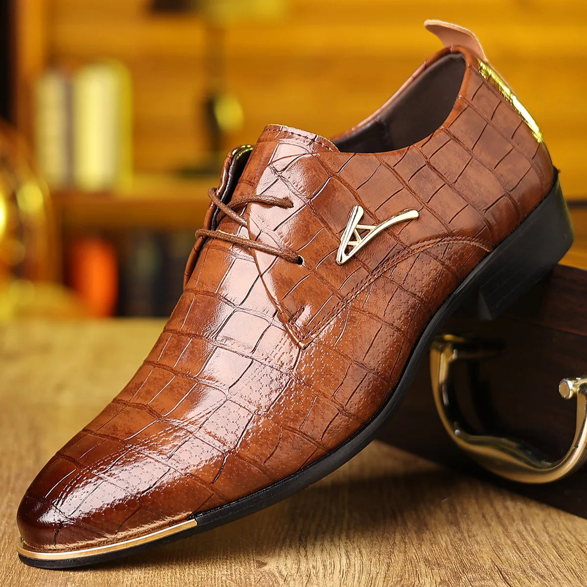 Soft Leather Shoes Men's Office Pointed Toe Men Business Formal Shoes Fashion Wedding Dress Shoes for Man Patchwork Party Shoe