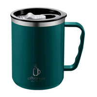 500ml Stainless Steel Water Bottle Double-layer Coffee Mug Milk Cup With Plastic Lid And Handle Insulated Cup for Traveling