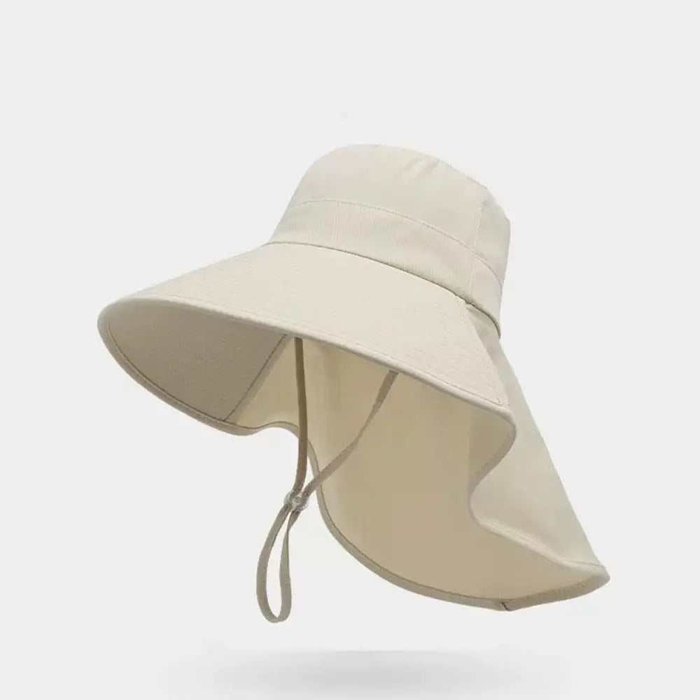 Sun Hat For Women With Neck Flap UPF 50+ UV Protective Hiking Beach Shawl Sunscreen Cap Wide Brim Ponytail Travel Fisherman Hat