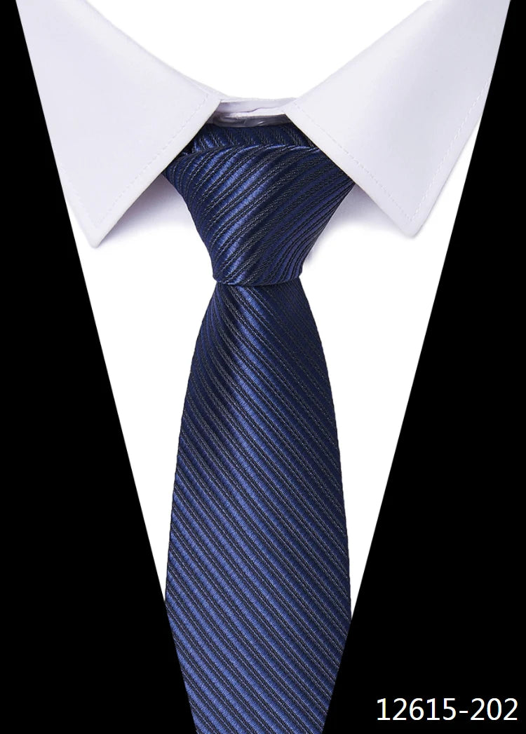 Newest Style 8 cm Necktie Man Blue Golden Striped Wedding Accessories Performance Tie Men Necktie Gravatas Fit Business