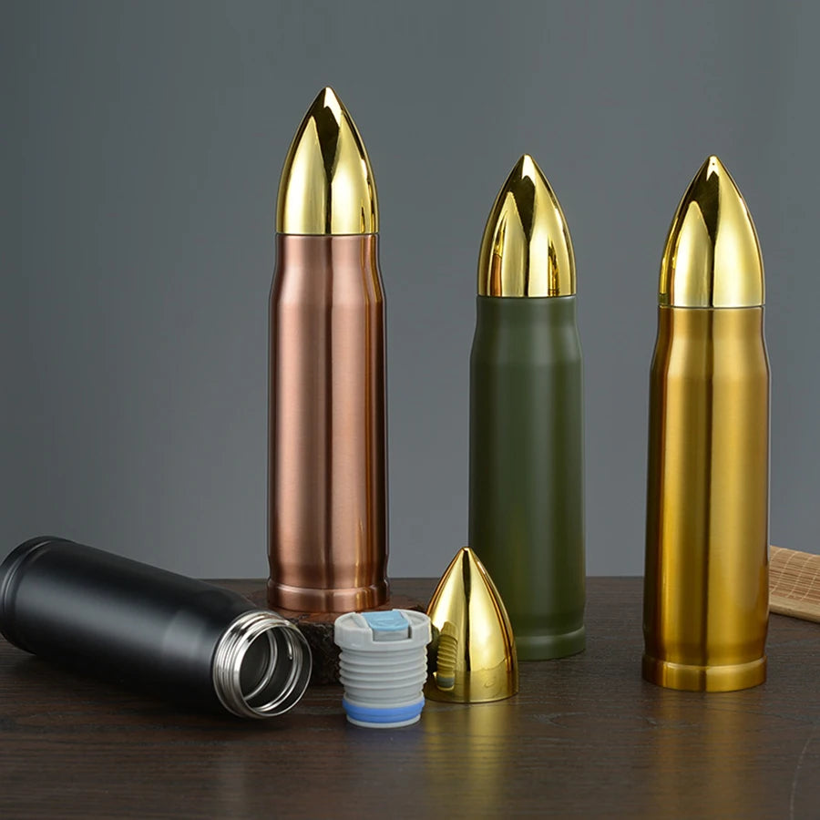 Stainless Steel Bullet Water Bottle 17oz Double Wall Vacuum Insulated Thermos Coffee Mug Insulated Flask for Hiking Traveling