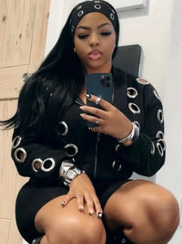 Weird Puss Y2K Hooded Crop Jacket Women Fall Hooded Metal Hollow Skinny Trend Simple Classic High Streetwear Casual Basis Coat