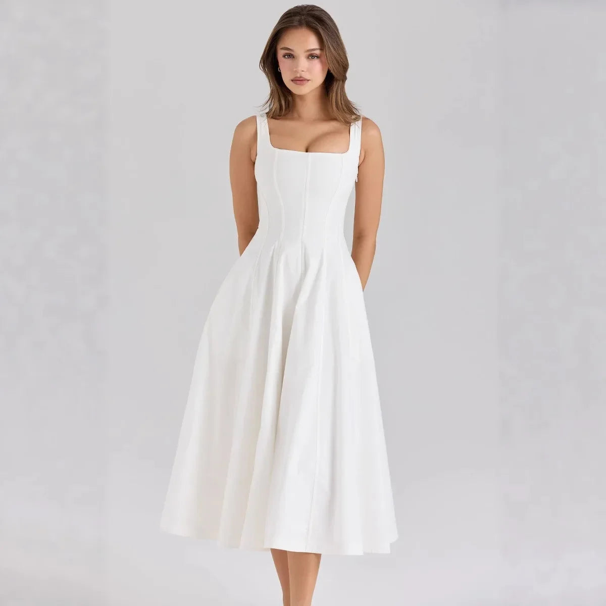 Summer Elegant Lace Up Dress 2025 New Arrivals Floral Print Midi Dress Women Sexy Corset Dress for Holiday Birthday