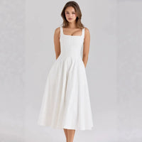 Summer Elegant Lace Up Dress 2025 New Arrivals Floral Print Midi Dress Women Sexy Corset Dress for Holiday Birthday