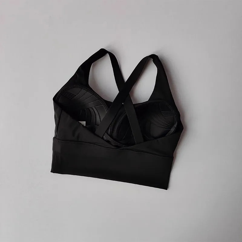Women's High-Intensity Shock-proof All-in-one Sports Bra for Running Yoga Fitness Professional Huddle Top for All Seasons