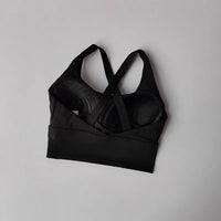 Women's High-Intensity Shock-proof All-in-one Sports Bra for Running Yoga Fitness Professional Huddle Top for All Seasons