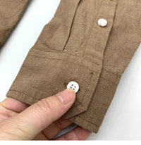 Sold Color Mens Cotton Linen Shirts Harajuku Casual Simple Comfortable Long Sleeve Loose Buttons Blouses Shirt With Chest Pocket