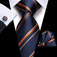 Hi-Tie Blue Business Solid 100% Silk Men&#39;s Tie NeckTie 8.5cm Ties for Men Formal Luxury Wedding High Quality Gravata