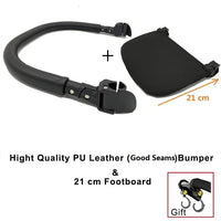 Baby Stroller Accessories Armrest PU Leather Bumper Bar Handrail Extend Footboard Compatible with Babyzen YOYO 2 YOYO 3