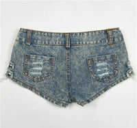 New Women Sexy Cut Off Hole Sequined Low Waist Denim Jeans Shorts Mini Hot Pants Booty Shorts 12 Colors