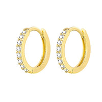 ZAKOL Fashion Round CZ Small Circle Hoop Earrings for Women Gold Color Ear Piercing Jewelry