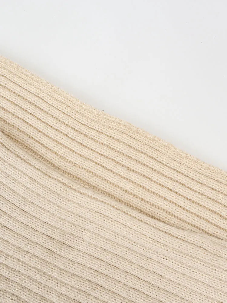 New Elegant Winter Clothes Woman Sweater Warm Coat Fashion Knitwear Cardigan Buttonless Beige Blouse Outerwear Autumn Short Tops