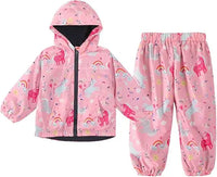 Children's Clothing Sets Cartoon Raincoat Suit Girls Boys Sets Waterproof Top and Pants 2pcs For Kids Hooded Jacket And Trousers