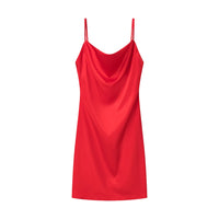TRAFZA Women Sexy Satin Mini Dress Suspender Backless Slim Dress New 2025 Spring Summer Fashion Glamorous Date Holiday Dress