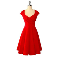 2022 Summer Dresses for Women Short 1950s Retro Vintage Cocktail Party Swing Dresses Party Red Dress