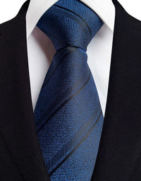 Luxury Men's Necktie 8cm Navy Blue Color Tie Jacquard Neck Ties for Man Business Wedding Party Gift