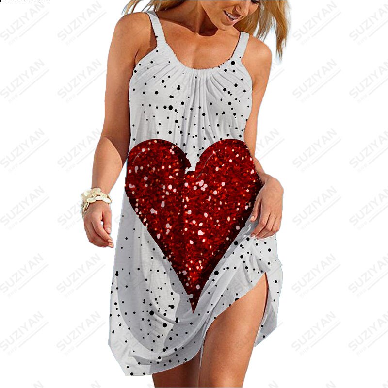 2023 Sexy New Hawaiian Fashion Short Skirt Women's Loose Round Neck Sexy Shirt