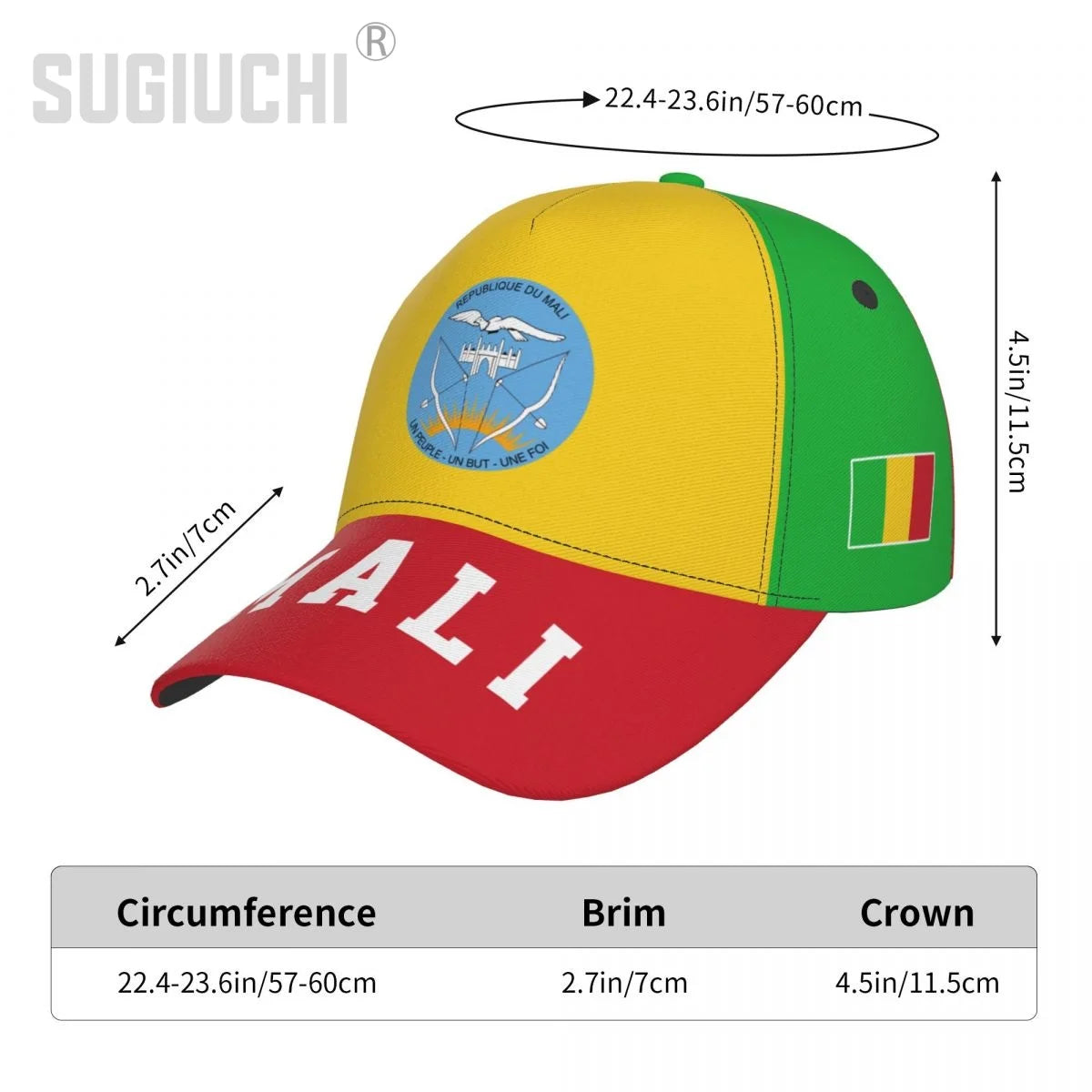 Unisex Mali Flag Malian Adult Baseball Cap Patriotic Hat for Baseball Soccer Fans Men Women