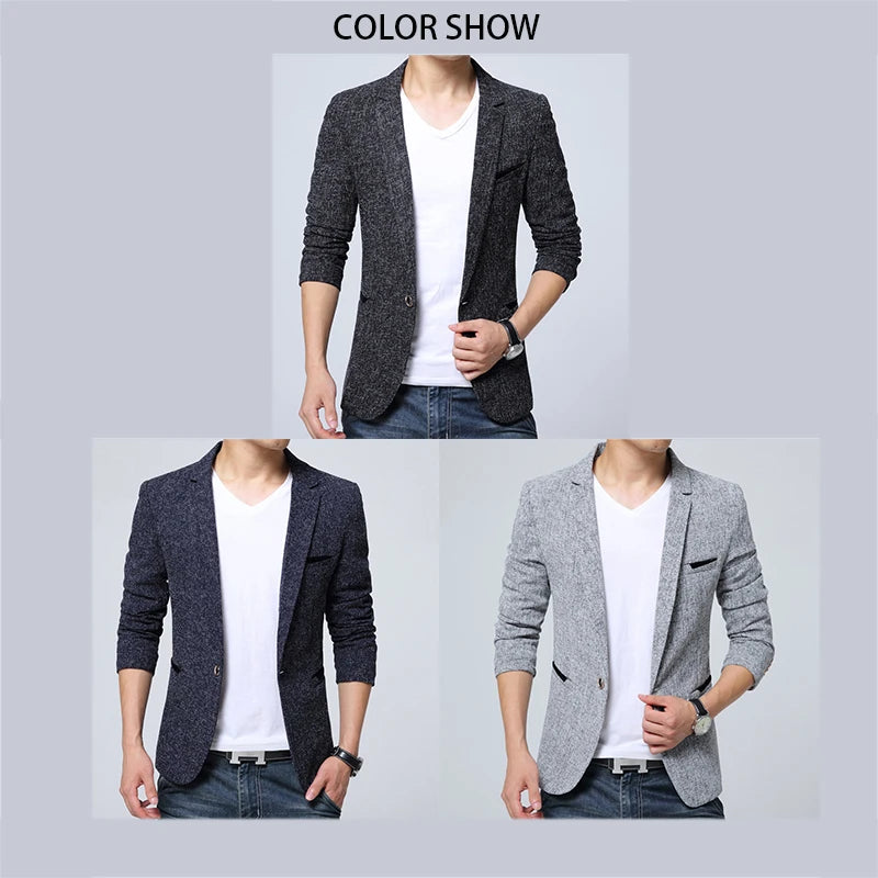 BROWON New Arrival Mens Blazer Jacket Suit Wedding Prom Party Slim Fit Smart Casual Suit Men Jacket Business Men Suit Jacket