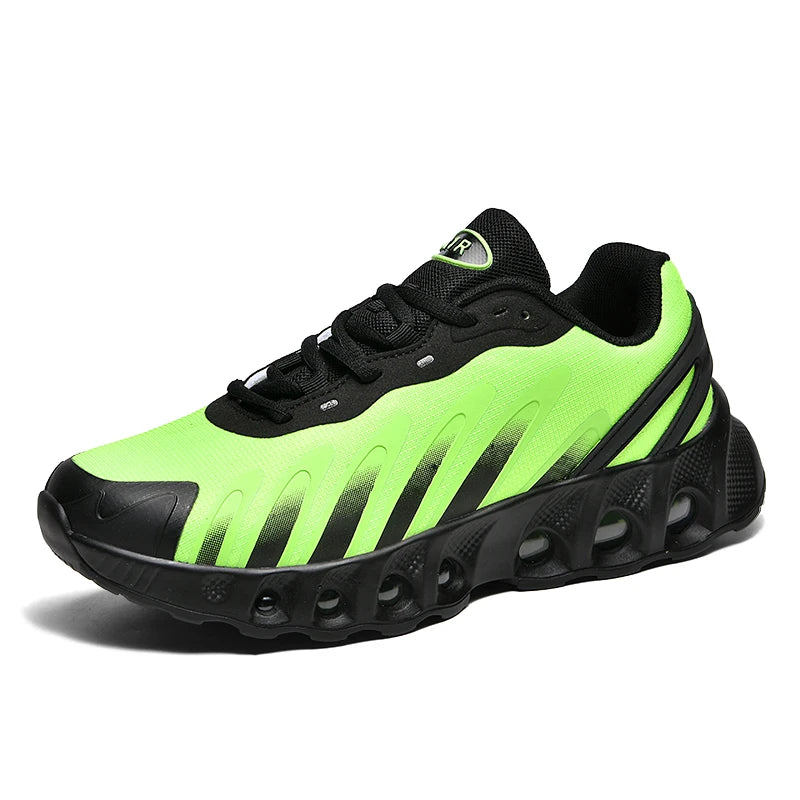 New men's sneakers PU air cushion anti-slip shock absorber running shoes outdoor lightweight and breathable mesh running shoes