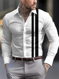 Elegant men's Printed long-sleeved Shirt Suitable For Spring And Autumn Fashionable Handsome high-quality Lapel men's Tops