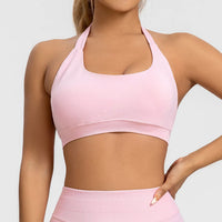 NCLAGEN Impact Sports Bra Women Seamless Halter Top High Support Push-up Open Back Gym wear Fitness Yoga Workout underwear