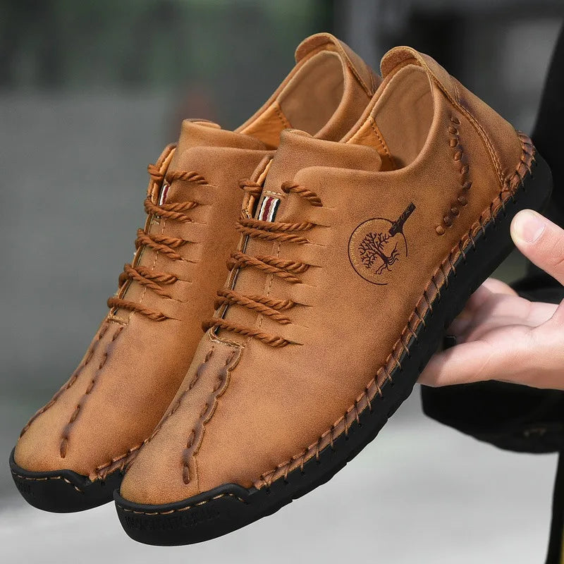Mens Casual Shoes Sneakers Men Leather Handmade Shoes Comfortable High Quality Loafers for Men Fashion Walking ShoesPlus Size