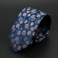 New Men Ties Solid Color Stripe Print Floral 6cm Jacquard Business Neckties Narrow Skinny Tie Wedding Prom Daily Wear Accessory