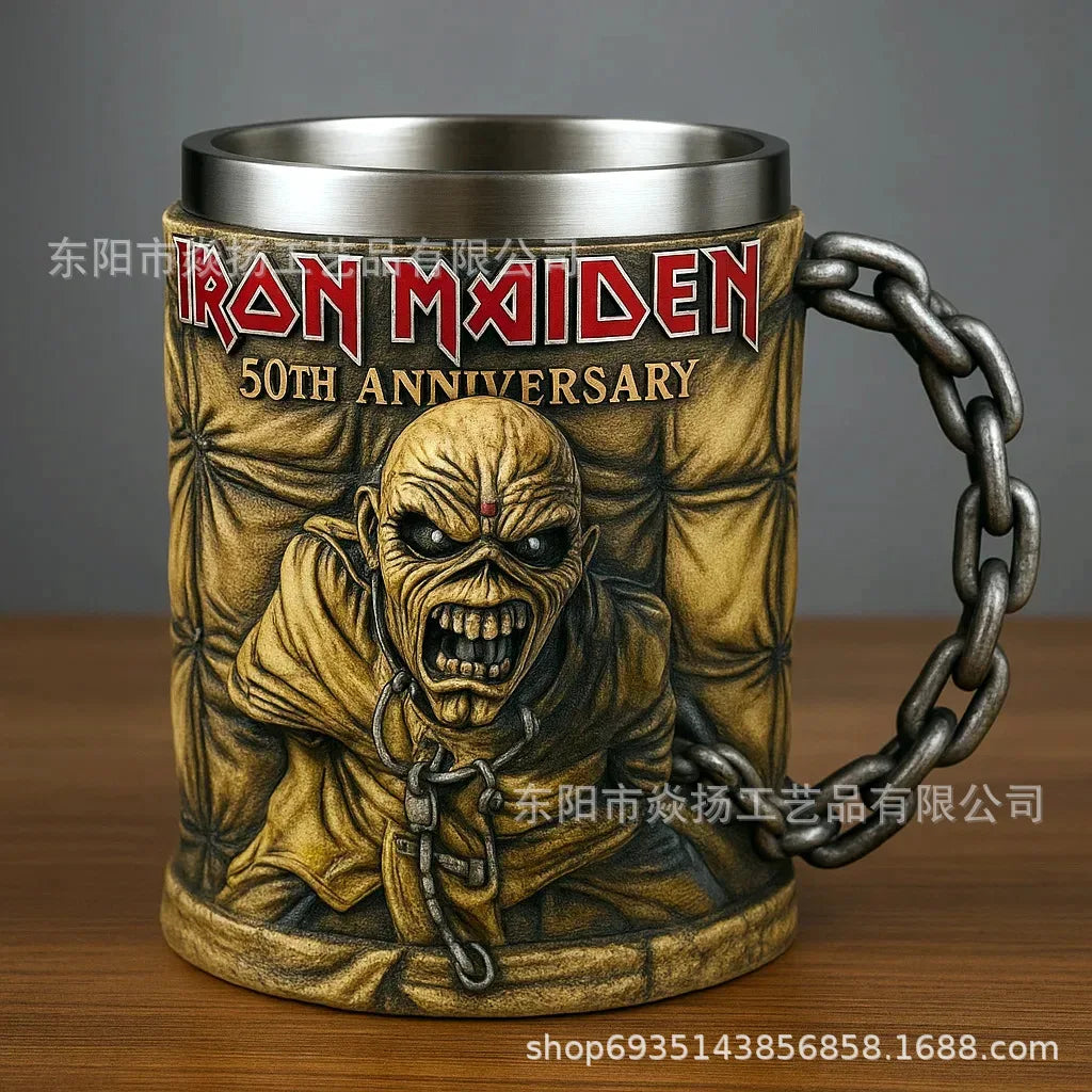 Iron Maiden Band Peripheral Model Cup Iron Maiden Band 50th Anniversary 3D Mug Peripheral Gift Model Ornaments