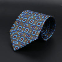 Vintage Men's Tie Geometry Paisley Khaki Blue Necktie Soft Chic Bohemian Print 9cm Ties For Men Wedding Business Daily Accessory