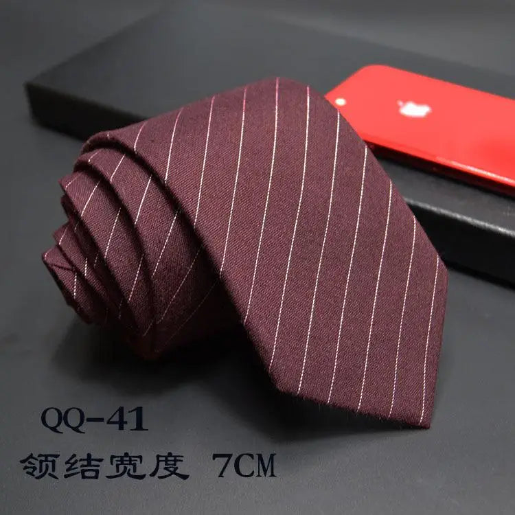 Mens Ties 6cm Classic Cotton Handmade Skinny Neck Ties for Men Striped Narrow Collar Slim Cashmere Tie Casual Plaid Tie For Man