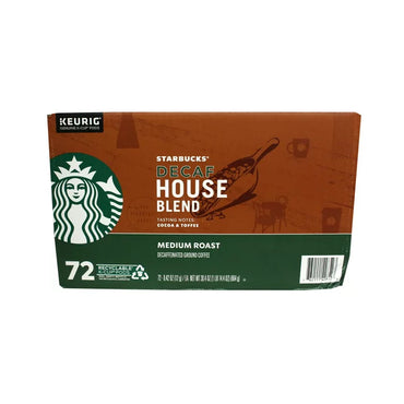 Starbucks Decaf House Blend Medium Roast Ground Coffee 72 K-Cup Pods